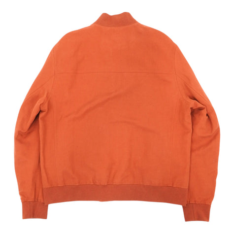 Loro Piana Orange Linen Bomber Size 2XL