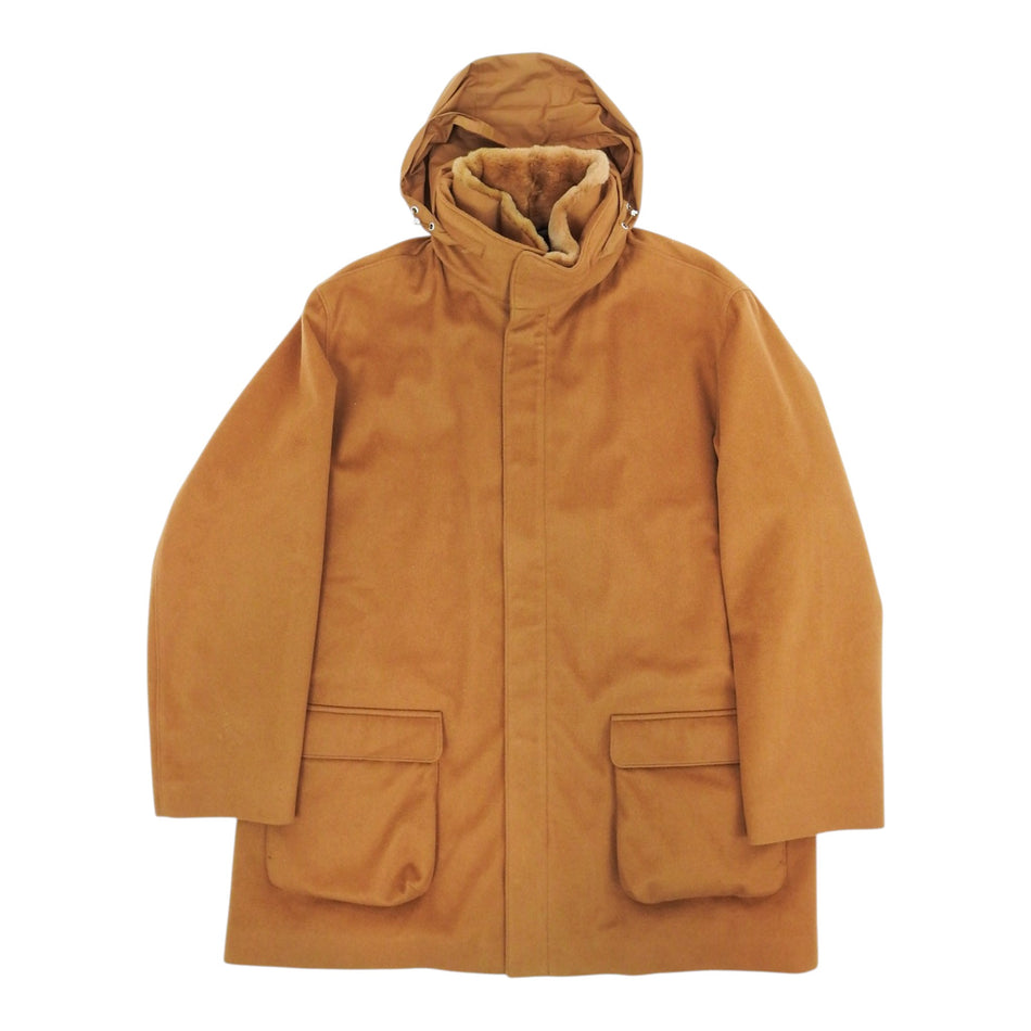 Loro Piana Vicuna Mink Fur Lined Coat Size 3XL
