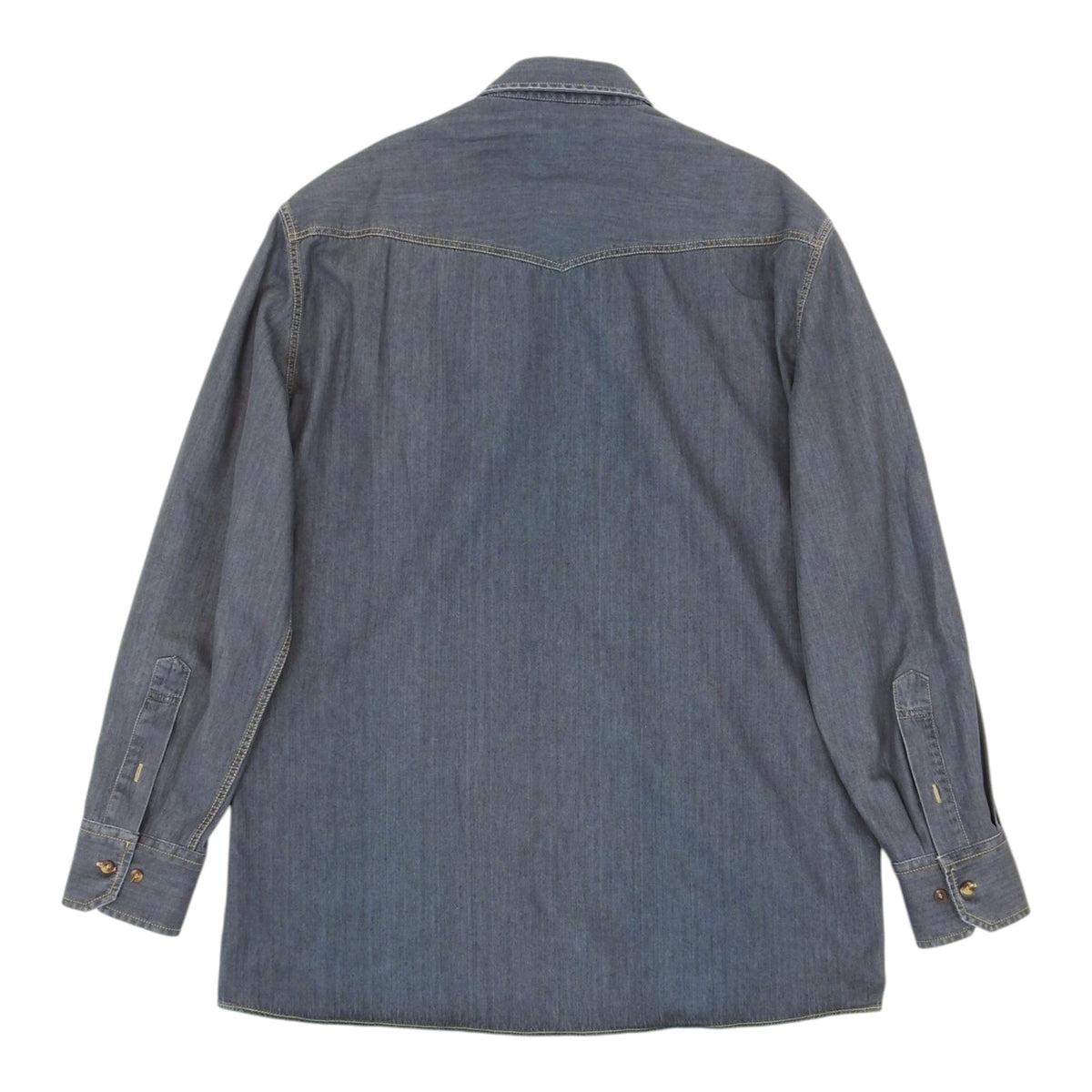Brunello Cucinelli Grey Western Chambray Shirt Size 2XL