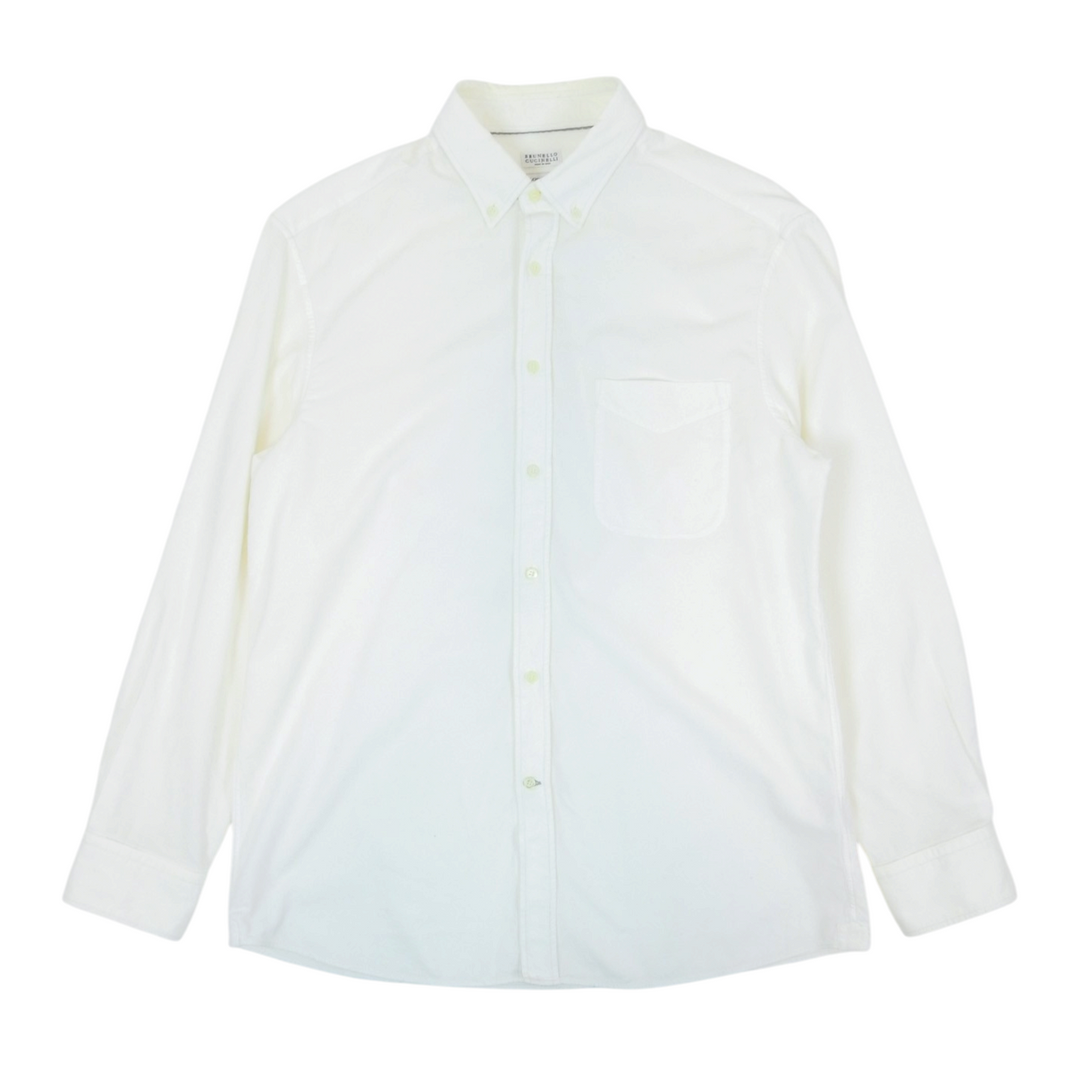 Brunello Cucinelli White Cord LS Shirt Size XL