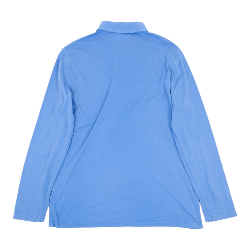Kiton Blue LS Polo Tee Size XL