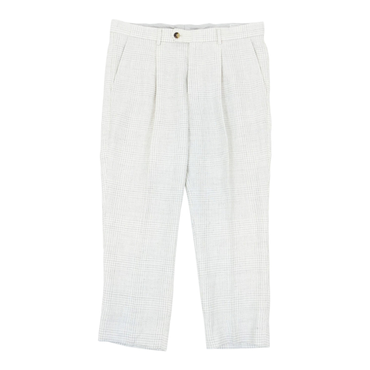 Brunello Cucinelli Cream Plaid 2 Piece Suit Size 56 | 50