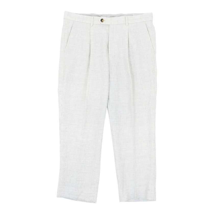 Brunello Cucinelli Cream Plaid 2 Piece Suit Size 56 | 50