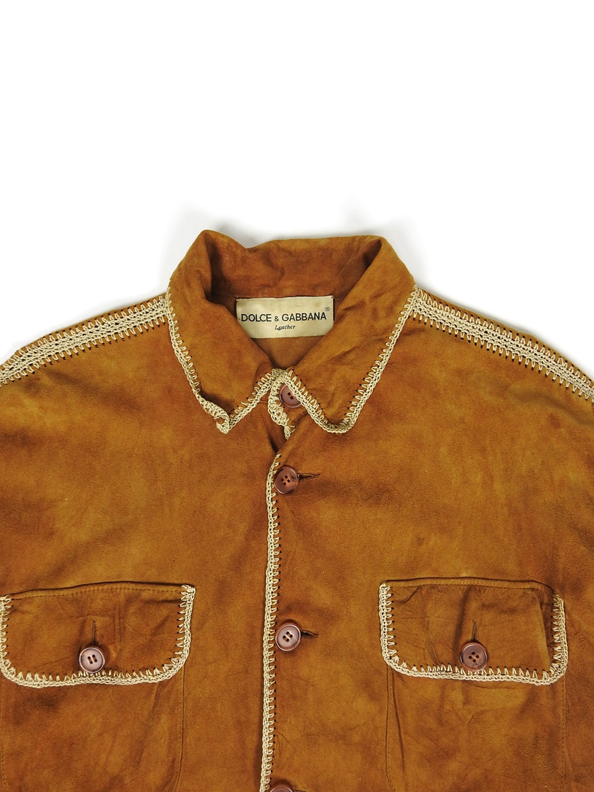 Dolce & Gabbana Suede Shirt Size 52
