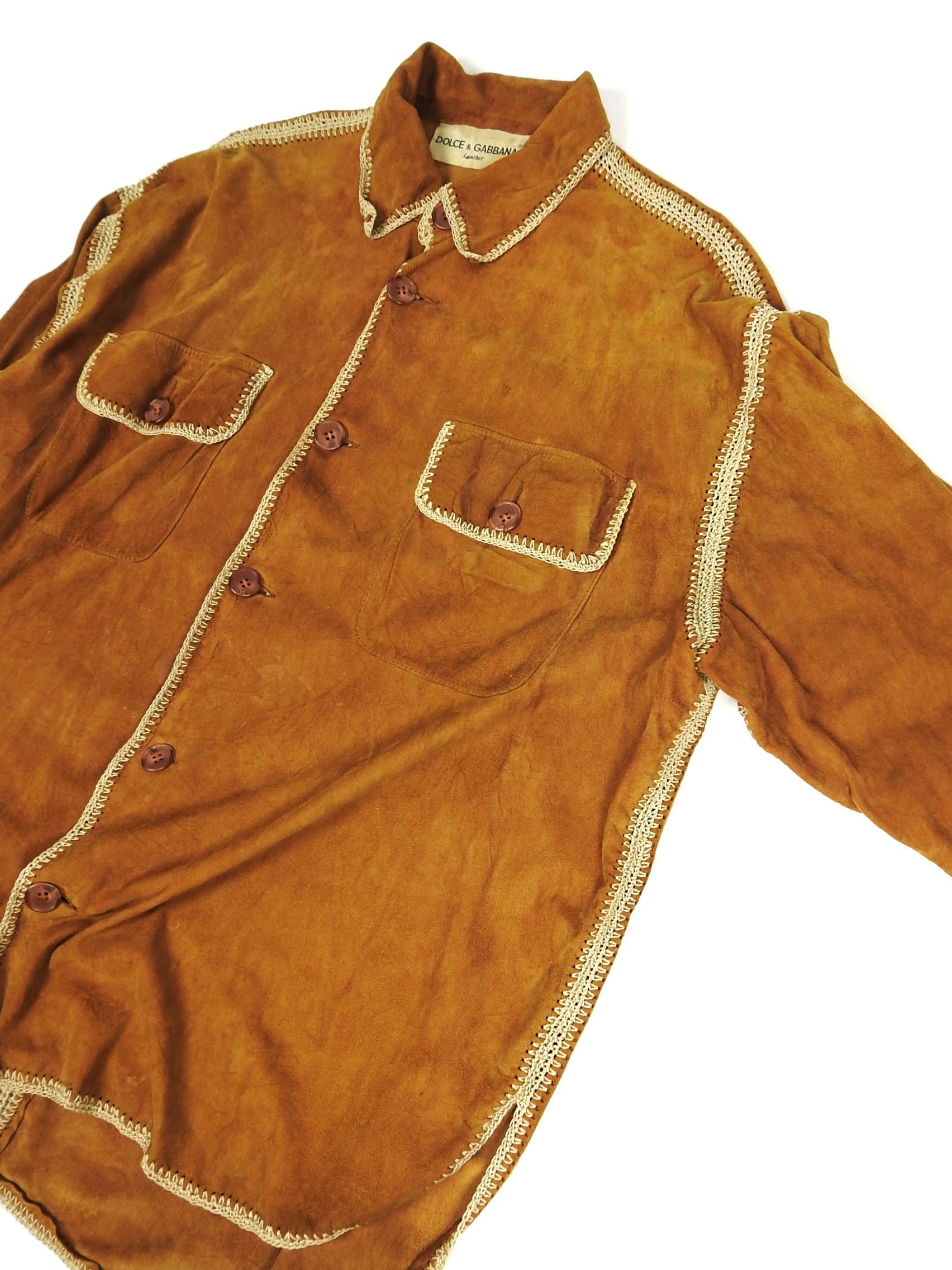 Dolce & Gabbana Suede Shirt Size 52