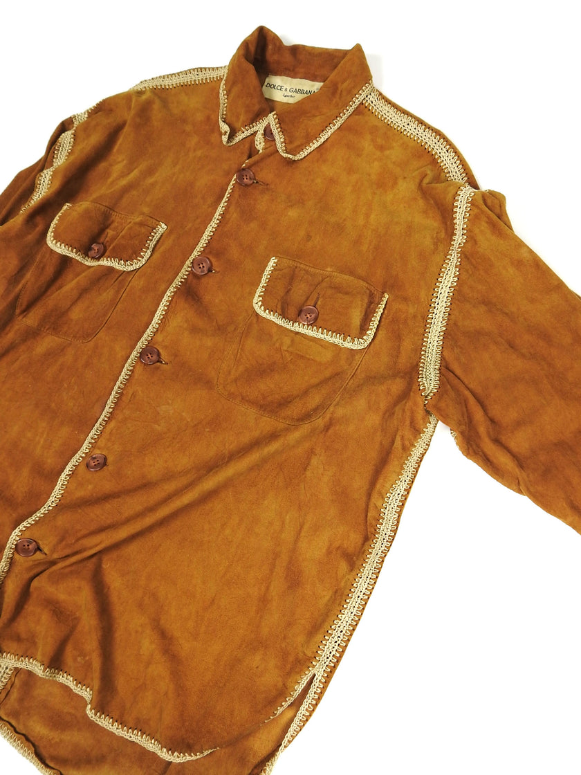 Dolce & Gabbana Suede Shirt Size 52